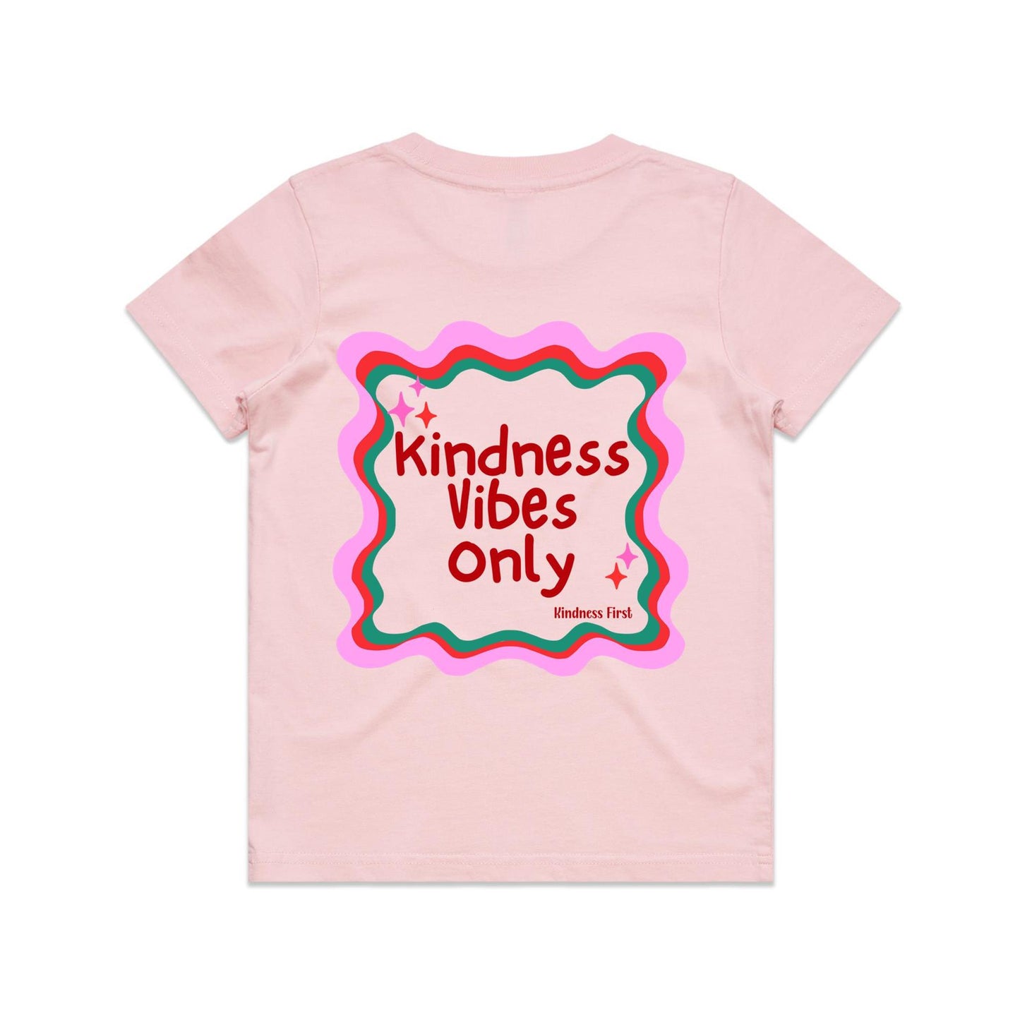 Kindness Vibes Only reds, pinks and green - Youth Staple Tee