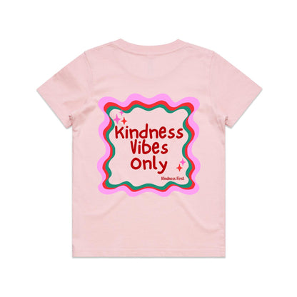 Kindness Vibes Only reds, pinks and green - Youth Staple Tee