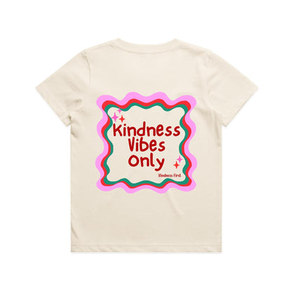 Kindness Vibes Only reds, pinks and green - Youth Staple Tee