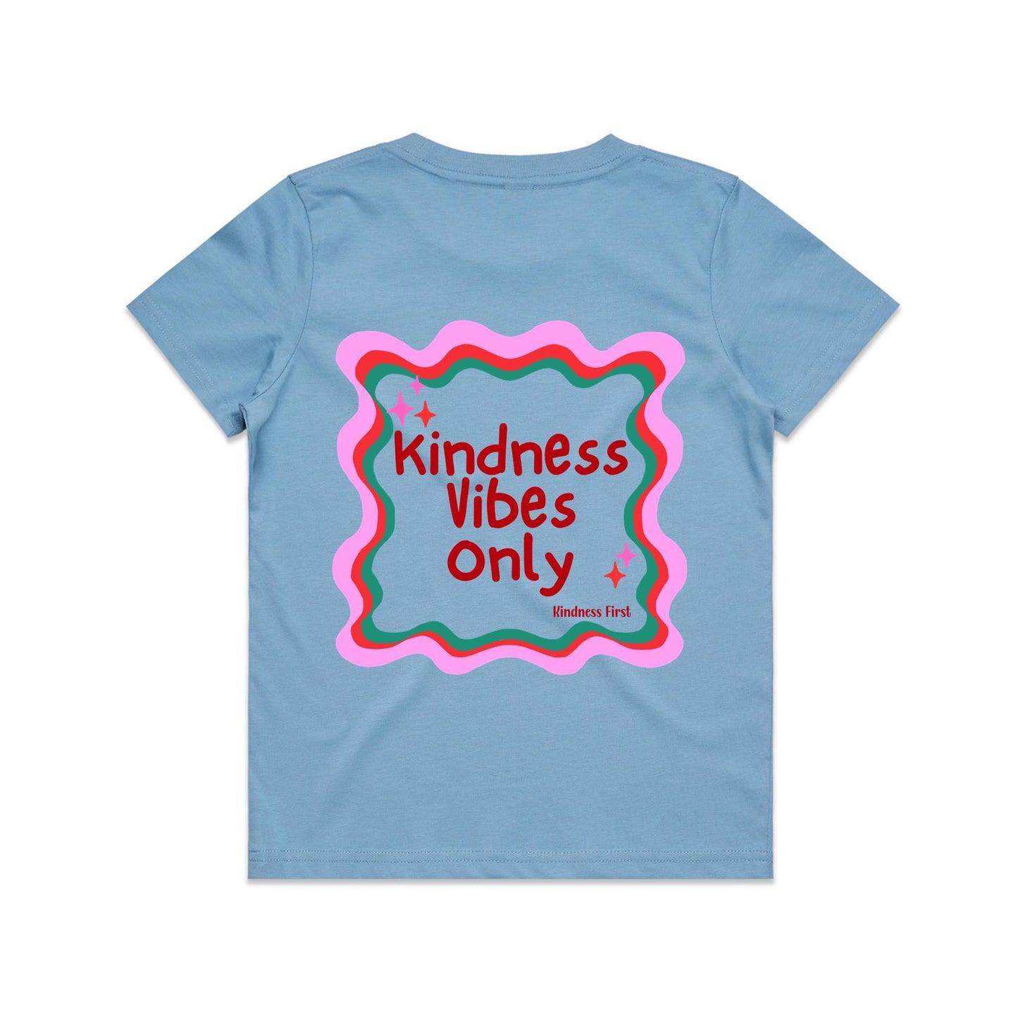 Kindness Vibes Only reds, pinks and green - Youth Staple Tee